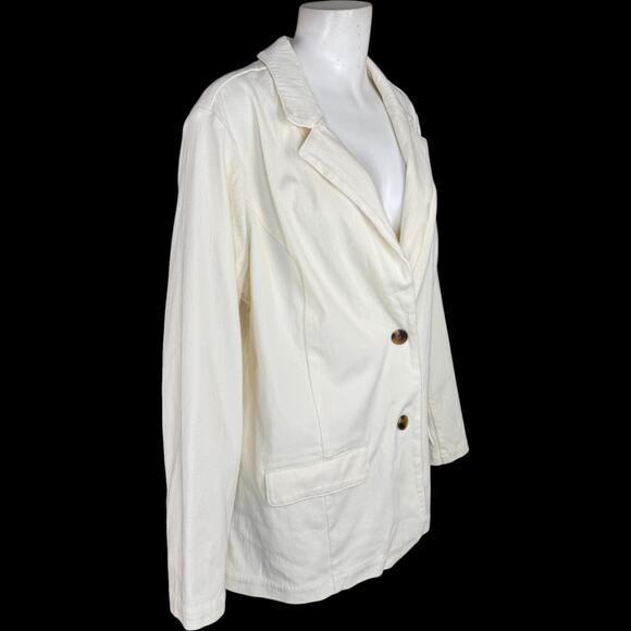 Isaac Mizrahi Live! Knit Denim Classic‎ Slimming Blazer Cream 1X NWOT Career - Picture 3 of 14